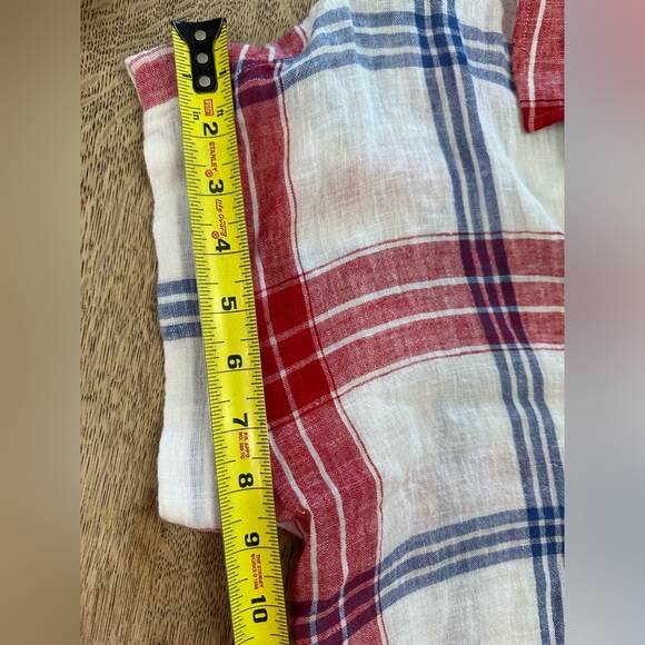 RAILS Linen Amelie Plaid Tie Front Crop Top Blouse medium - Picture 11 of 15